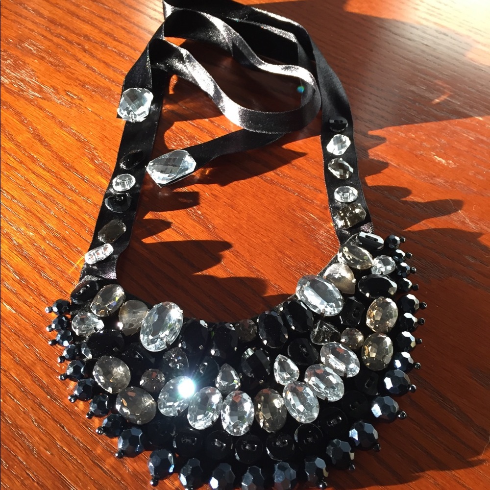 Embellished bib necklace